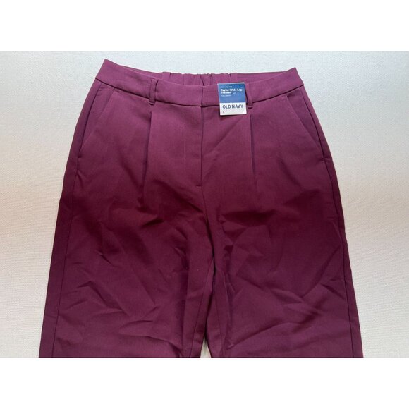 Old Navy Women's High-Rise Wide Leg Trouser Pants Pleated Front Size L Purple - Picture 6 of 11